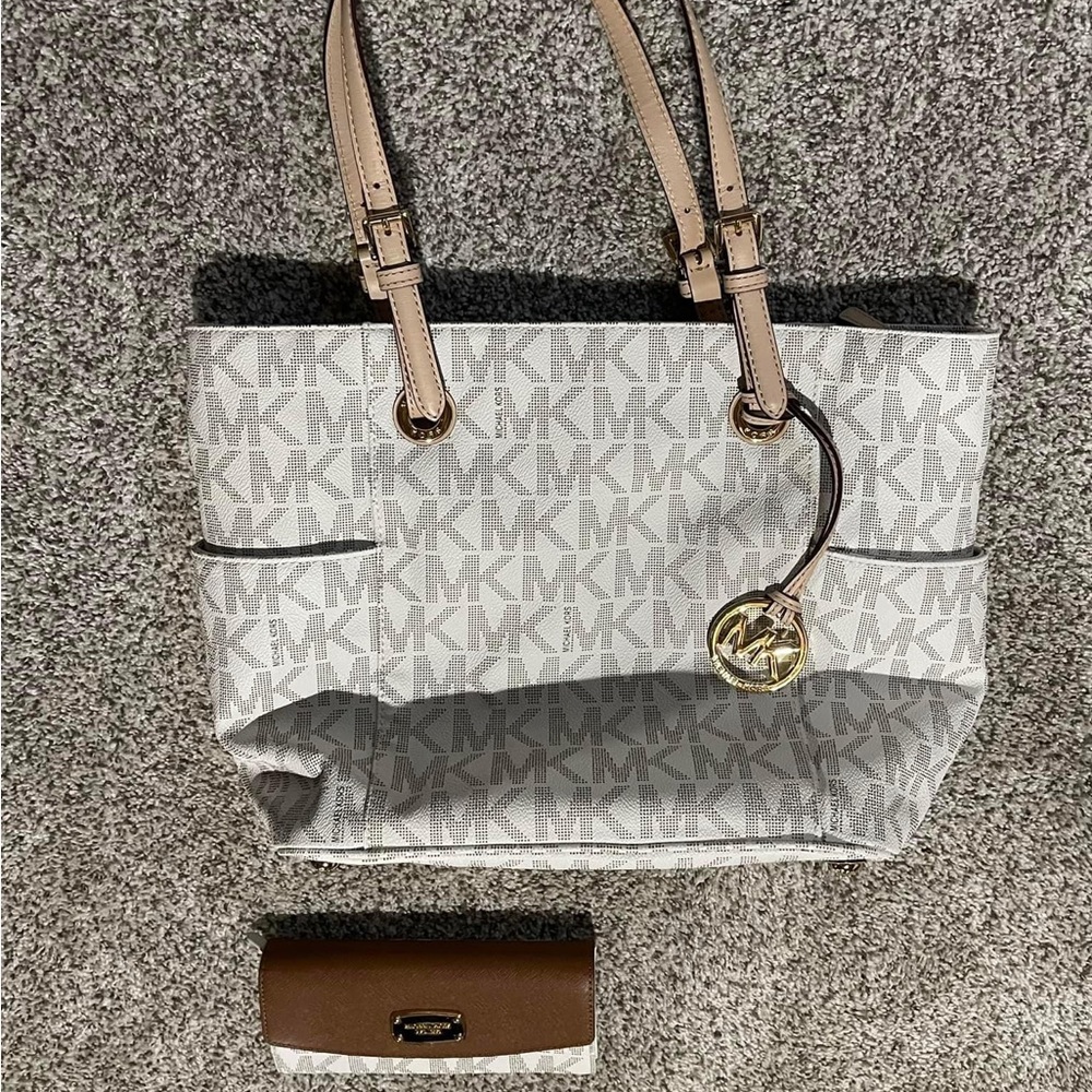 Michael Kors Logo Purse and Matching Wallet